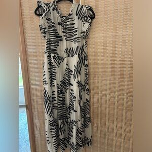 THML black white midi dress
